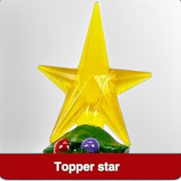 Christmas Tree Peek A Boo Santa Star LED Light 10.6" Table Center Ornament Decor - Picture 9 of 13